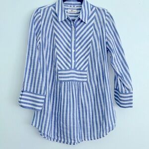 Vineyard Vines Blue and White Chevron Stripe Blouse